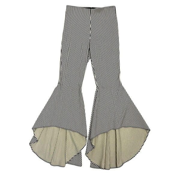 Alice + Olivia Jinny Striped High-Low Flared Pants Bell Bottom High Rise Size 0 - Picture 10 of 11